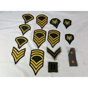 Vintage Army Rank Officer and Enlisted Patch Lot 14pc